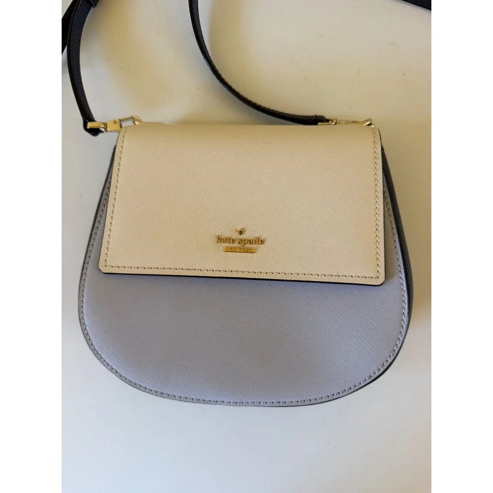 Kate Spade Brydie Tile Blue White Crossbody Bag Leather Preppy
